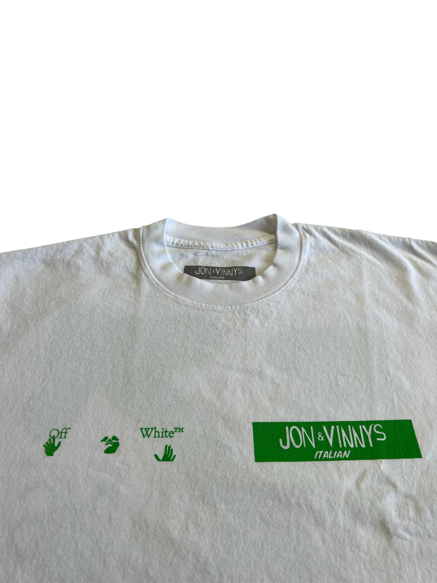 Off White x Jon & Vinnys Family Style Fest Tee