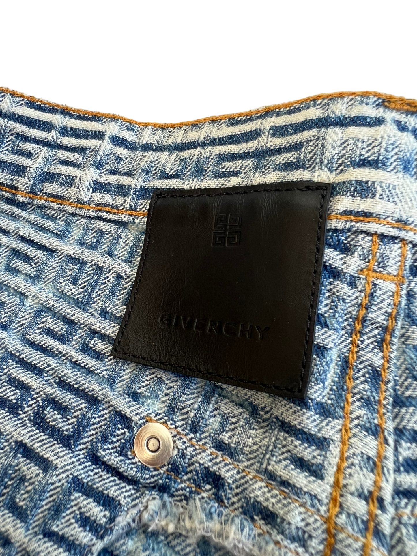 Givenchy Skate 4G Raw Denim Shorts