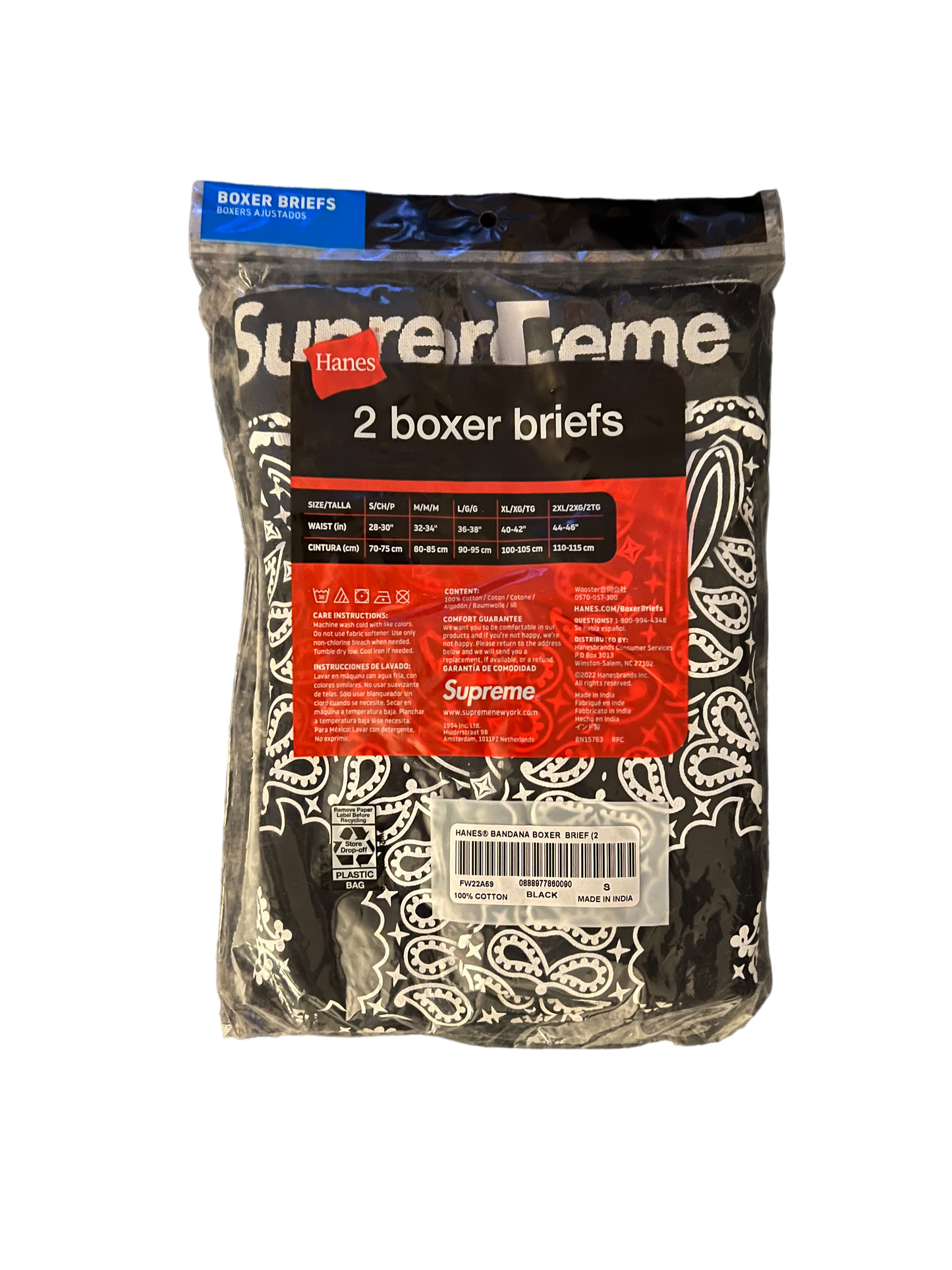 Supreme Hanes Bandana Boxer Briefs (2 Pack)